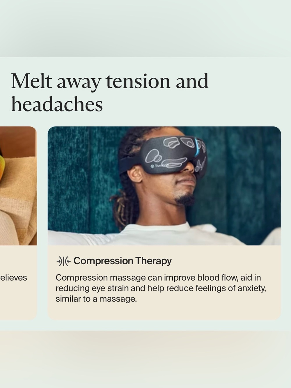 Therabody Light Gray Heated Eye & Relaxation Mask - Picture 2 of 12
